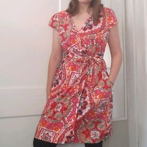 Tommy Hilfiger Colorful Floral Wrap Dress Sz XL
